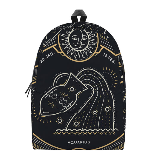 Vintage Aquarius Zodiac Sign Print Backpack