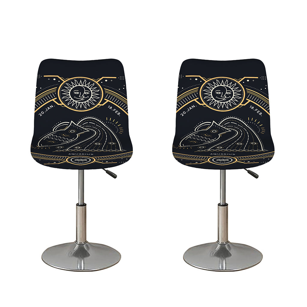 Vintage Aquarius Zodiac Sign Print Bar Stool Covers