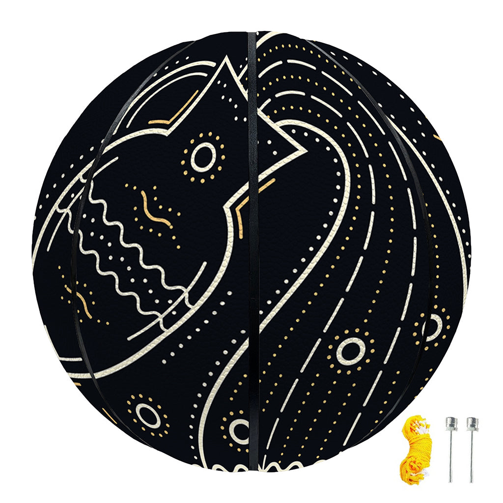 Vintage Aquarius Zodiac Sign Print Basketball