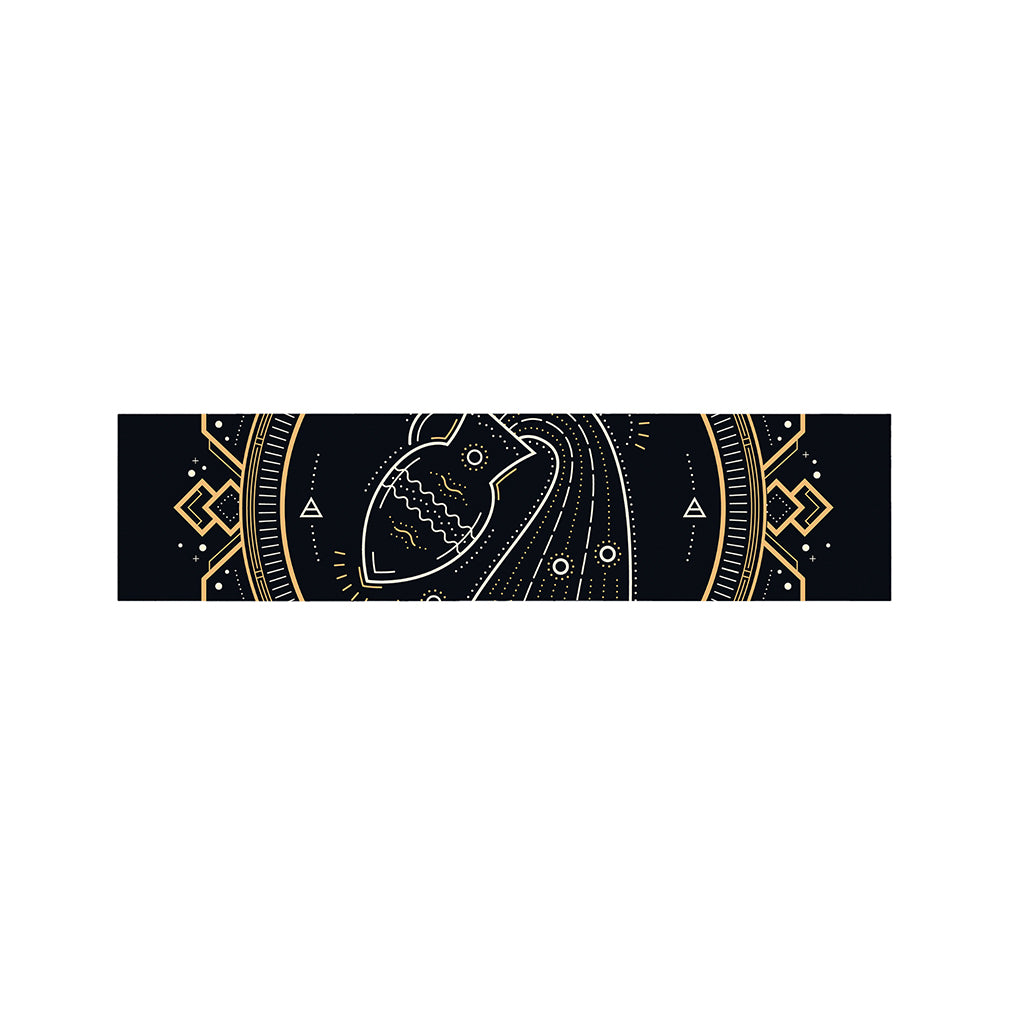 Vintage Aquarius Zodiac Sign Print Bed Runner
