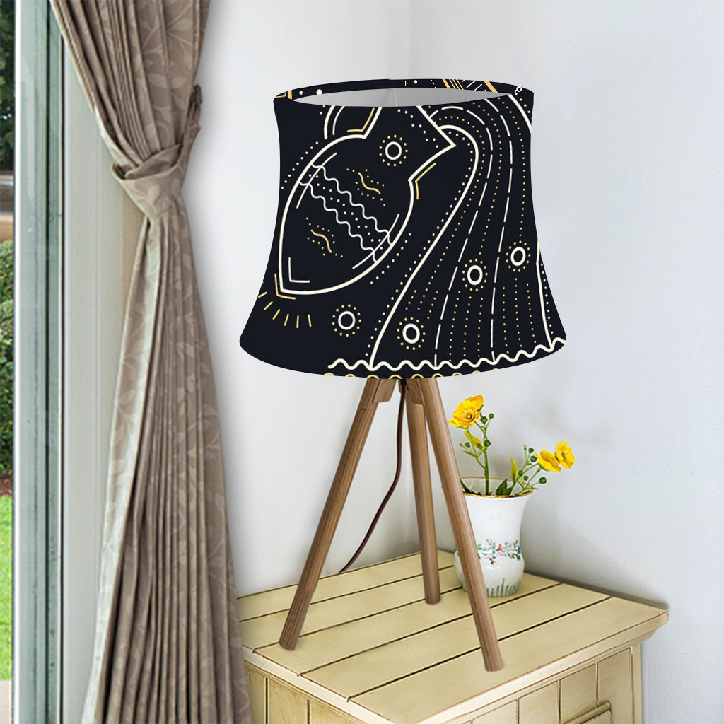 Vintage Aquarius Zodiac Sign Print Bell Lamp Shade