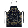 Vintage Aquarius Zodiac Sign Print Bib Apron With Pocket