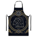 Vintage Aquarius Zodiac Sign Print Bib Apron With Pocket