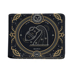 Vintage Aquarius Zodiac Sign Print Bifold Wallet