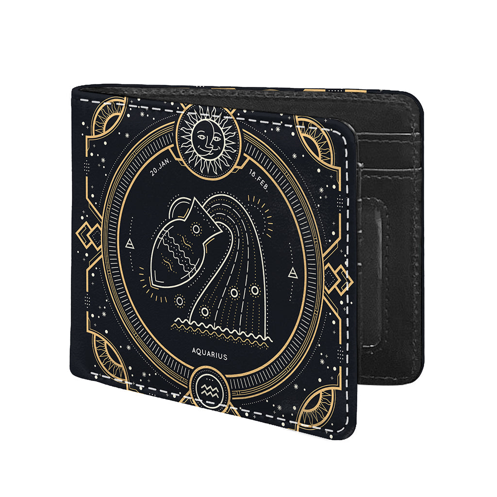 Vintage Aquarius Zodiac Sign Print Bifold Wallet