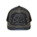 Vintage Aquarius Zodiac Sign Print Black Mesh Trucker Hat