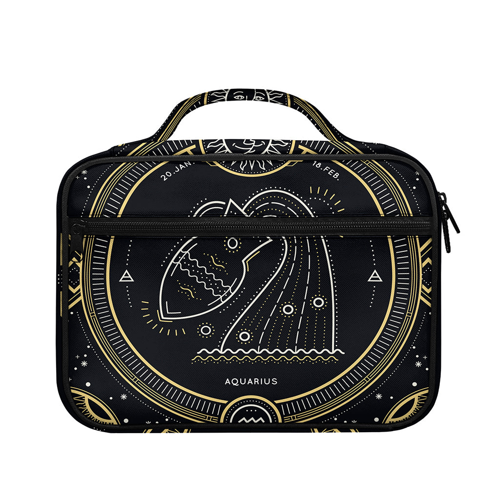 Vintage Aquarius Zodiac Sign Print Briefcase Bible Bag