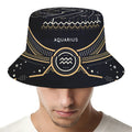 Vintage Aquarius Zodiac Sign Print Bucket Hat