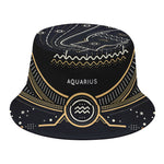Vintage Aquarius Zodiac Sign Print Bucket Hat