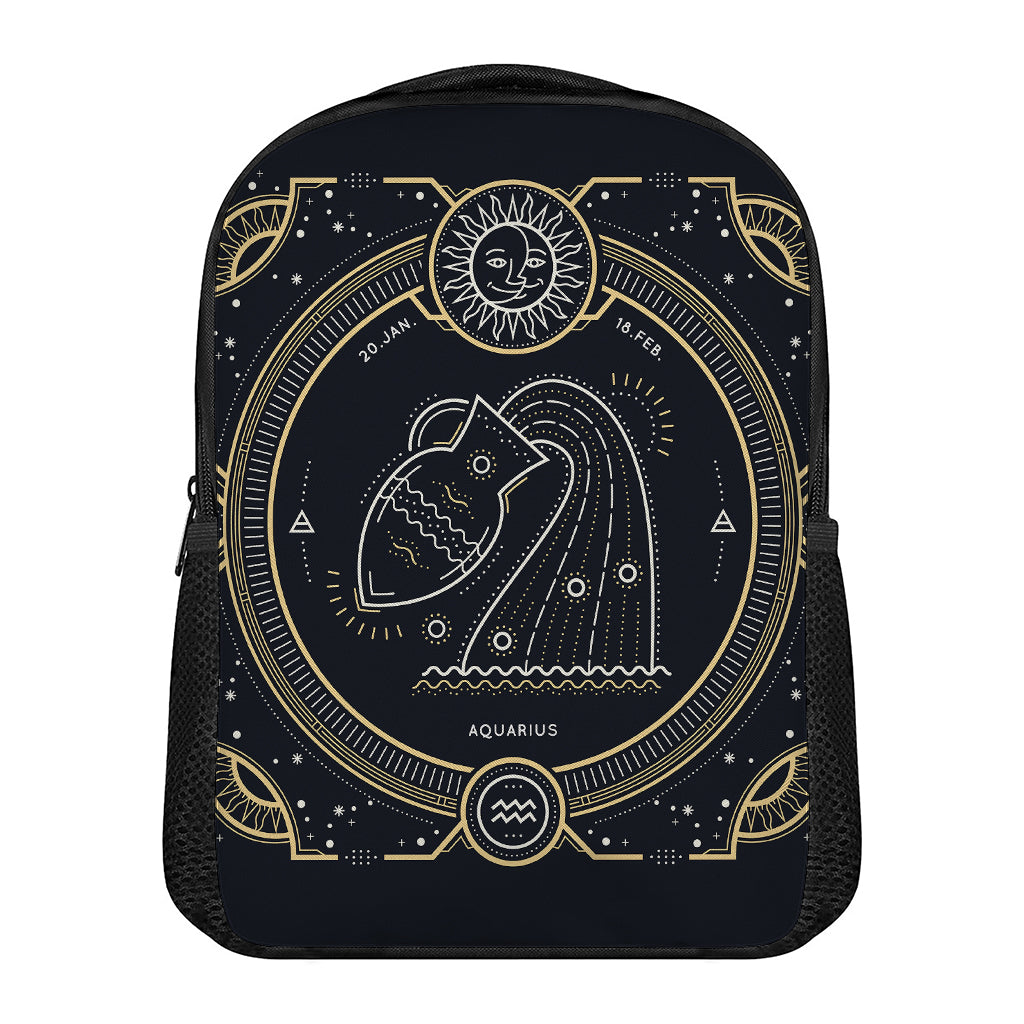 Vintage Aquarius Zodiac Sign Print Casual Backpack