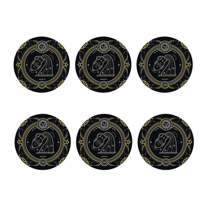 Vintage Aquarius Zodiac Sign Print Coaster Set