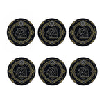 Vintage Aquarius Zodiac Sign Print Coaster Set