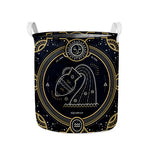 Vintage Aquarius Zodiac Sign Print Collapsible Laundry Basket