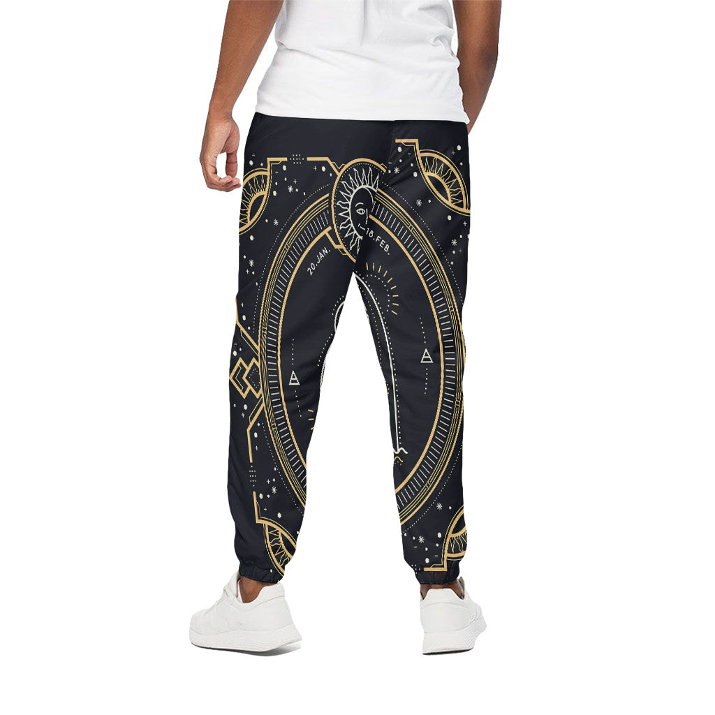 Vintage Aquarius Zodiac Sign Print Cotton Pants
