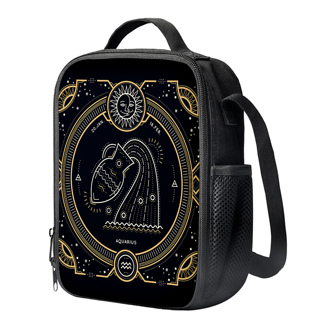Vintage Aquarius Zodiac Sign Print Crossbody Lunch Bag