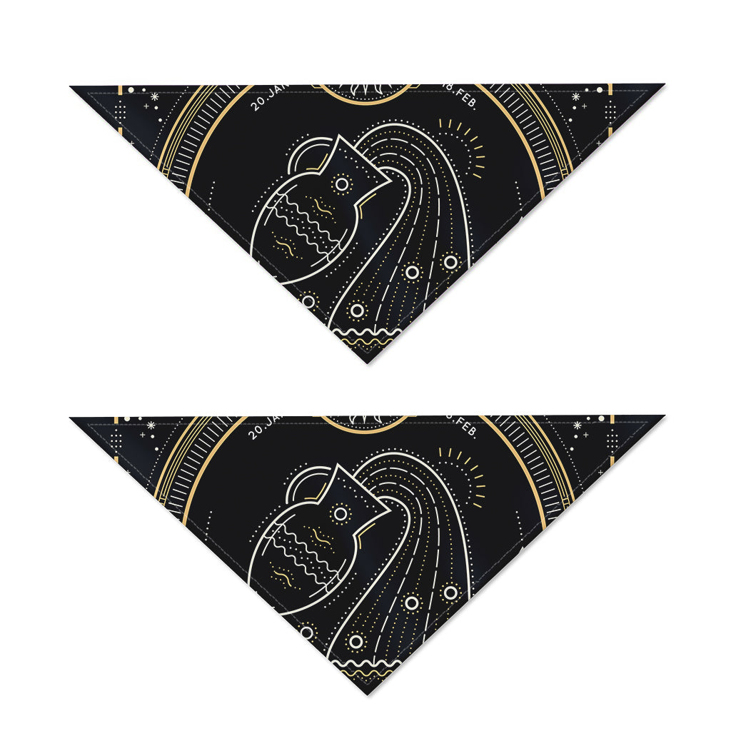 Vintage Aquarius Zodiac Sign Print Dog Bandana