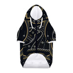 Vintage Aquarius Zodiac Sign Print Dog Zip Up Hoodie