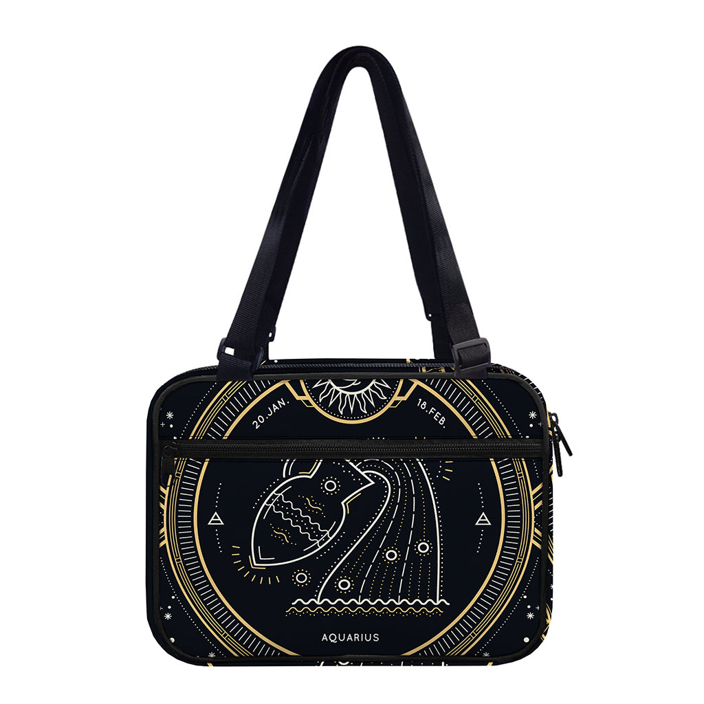 Vintage Aquarius Zodiac Sign Print Double Strap Bible Bag