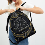 Vintage Aquarius Zodiac Sign Print Drawstring Backpack