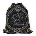 Vintage Aquarius Zodiac Sign Print Drawstring Bag