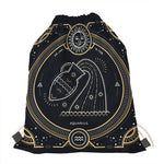 Vintage Aquarius Zodiac Sign Print Drawstring Bag