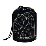 Vintage Aquarius Zodiac Sign Print Drawstring Makeup Bag