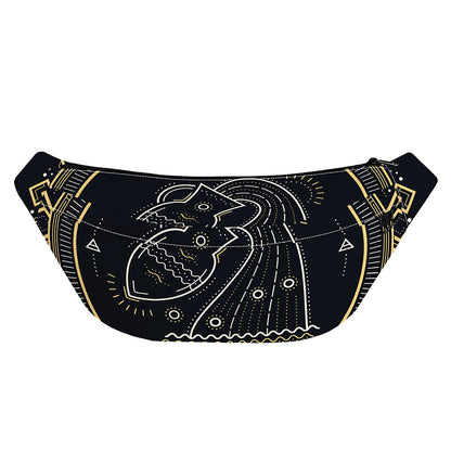 Vintage Aquarius Zodiac Sign Print Fanny Pack