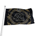 Vintage Aquarius Zodiac Sign Print Flag