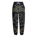 Vintage Aquarius Zodiac Sign Print Fleece Lined Knit Pants