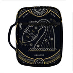 Vintage Aquarius Zodiac Sign Print Front Pocket Bible Bag