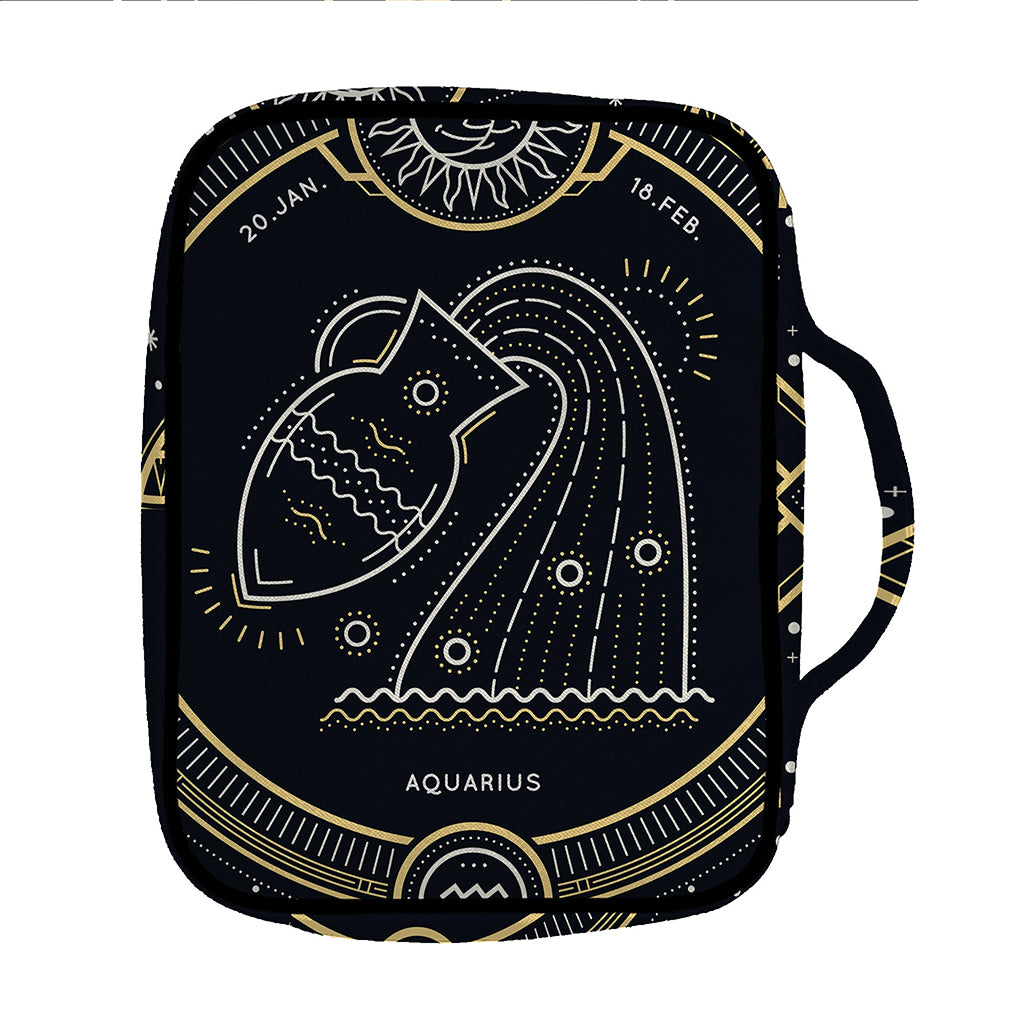 Vintage Aquarius Zodiac Sign Print Front Pocket Bible Bag