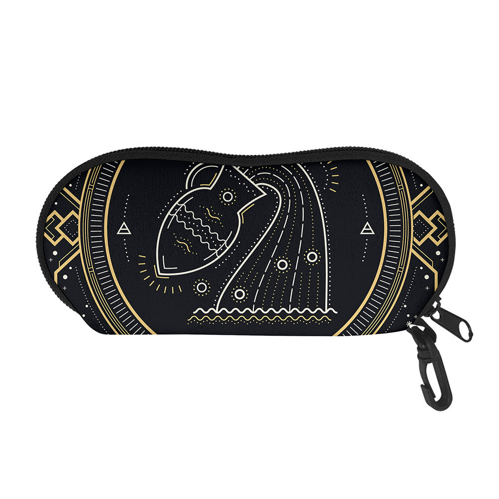 Vintage Aquarius Zodiac Sign Print Glasses Case