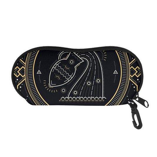 Vintage Aquarius Zodiac Sign Print Glasses Case