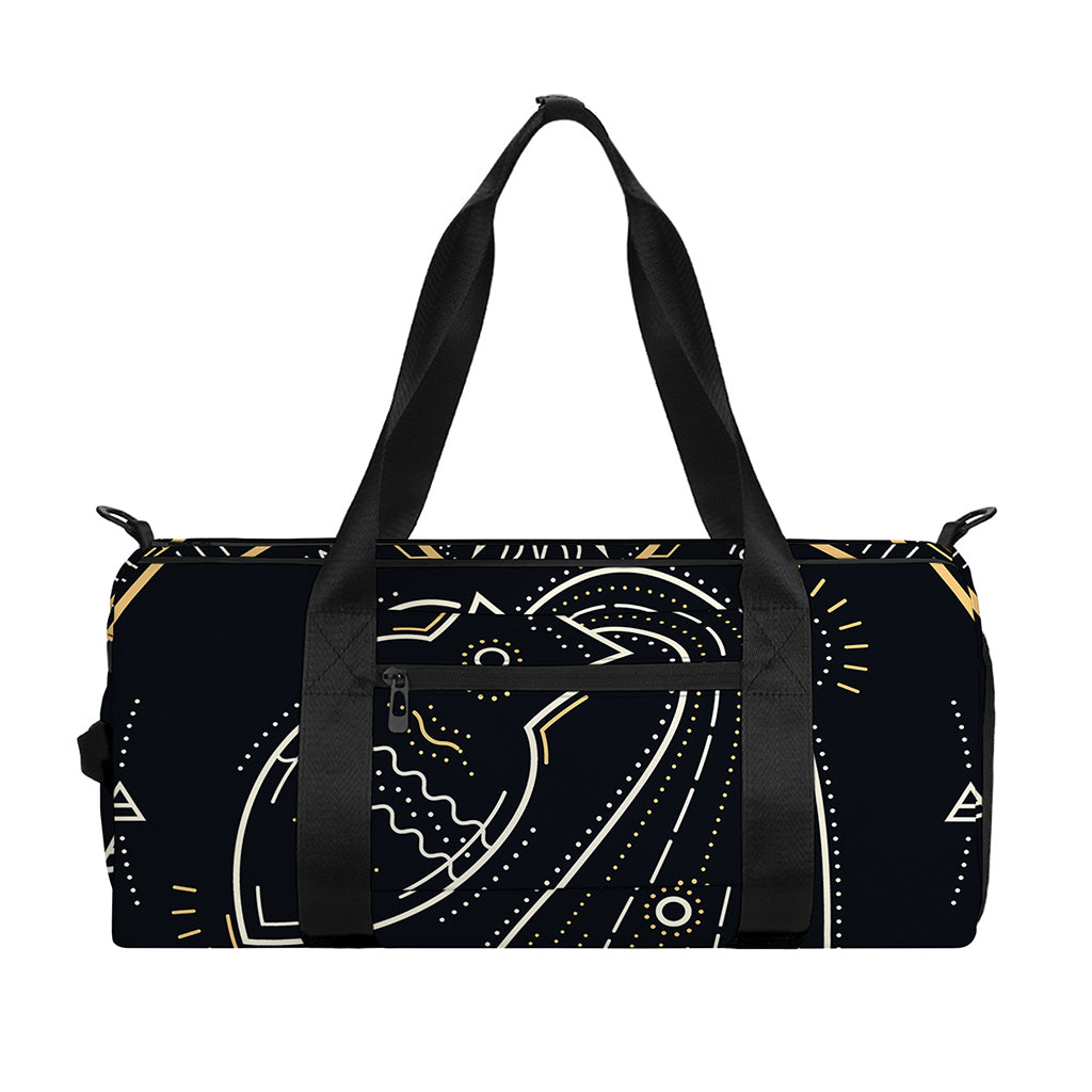 Vintage Aquarius Zodiac Sign Print Gym Bag