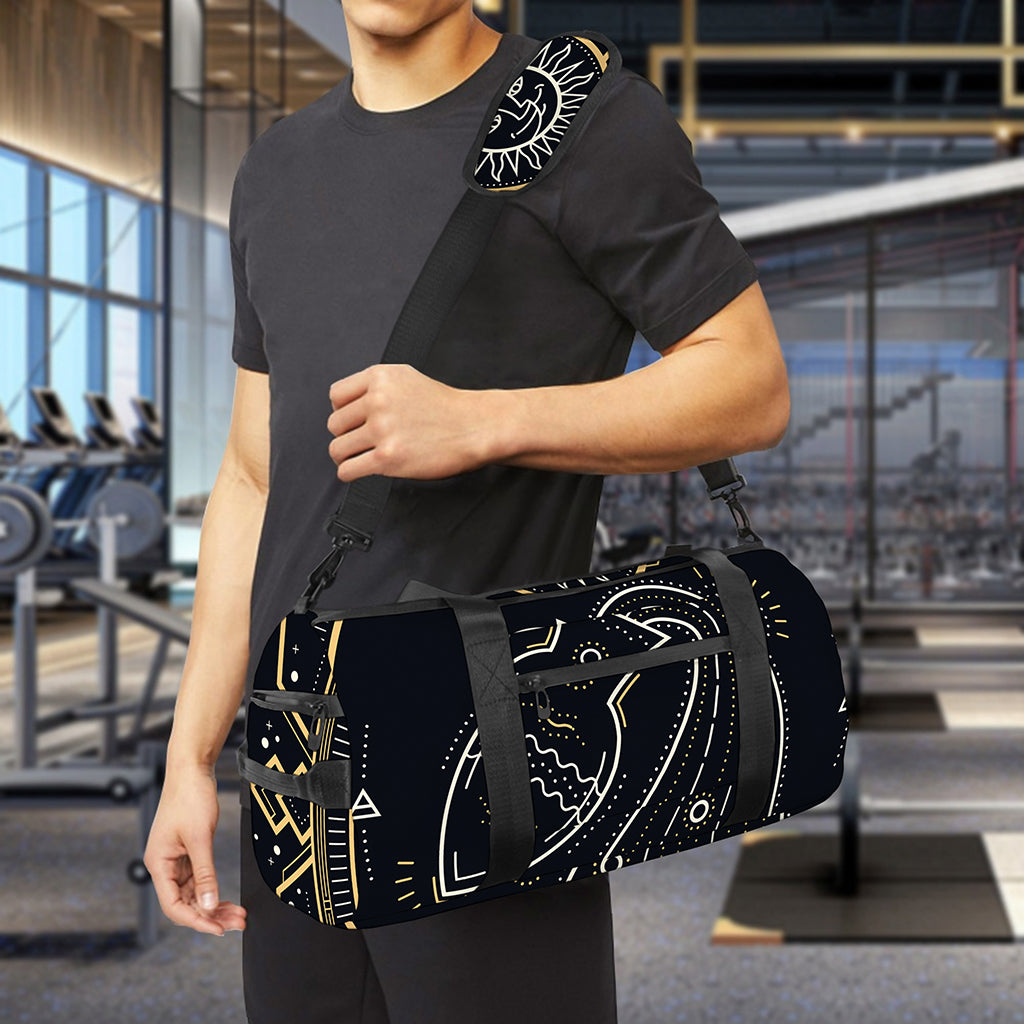 Vintage Aquarius Zodiac Sign Print Gym Bag
