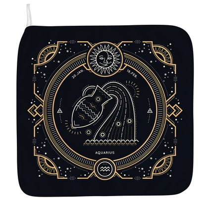 Vintage Aquarius Zodiac Sign Print Hand Towel
