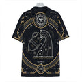 Vintage Aquarius Zodiac Sign Print Hawaiian Shirt