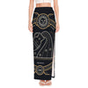 Vintage Aquarius Zodiac Sign Print High Slit Maxi Skirt