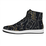 Vintage Aquarius Zodiac Sign Print High Top Leather Sneakers