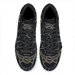 Vintage Aquarius Zodiac Sign Print High Top Leather Sneakers