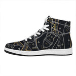 Vintage Aquarius Zodiac Sign Print High Top Leather Sneakers