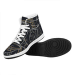 Vintage Aquarius Zodiac Sign Print High Top Leather Sneakers