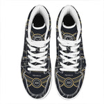 Vintage Aquarius Zodiac Sign Print High Top Leather Sneakers