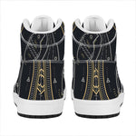 Vintage Aquarius Zodiac Sign Print High Top Leather Sneakers