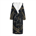 Vintage Aquarius Zodiac Sign Print Hooded Bathrobe