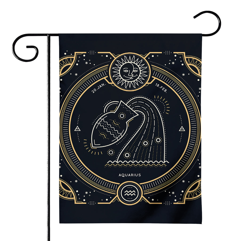 Vintage Aquarius Zodiac Sign Print House Flag