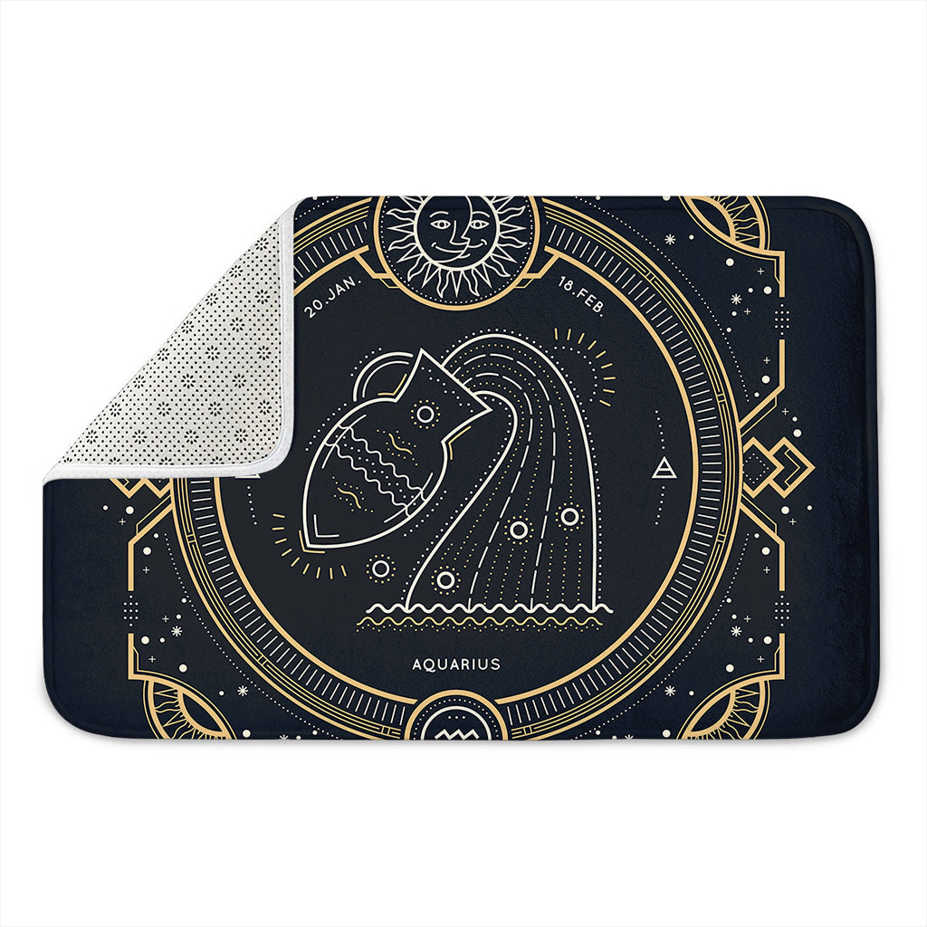 Vintage Aquarius Zodiac Sign Print Indoor Door Mat