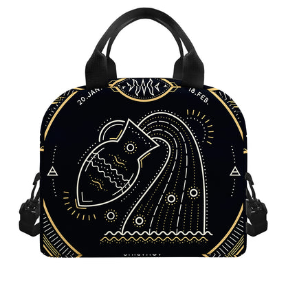 Vintage Aquarius Zodiac Sign Print Insulated Lunch Bag
