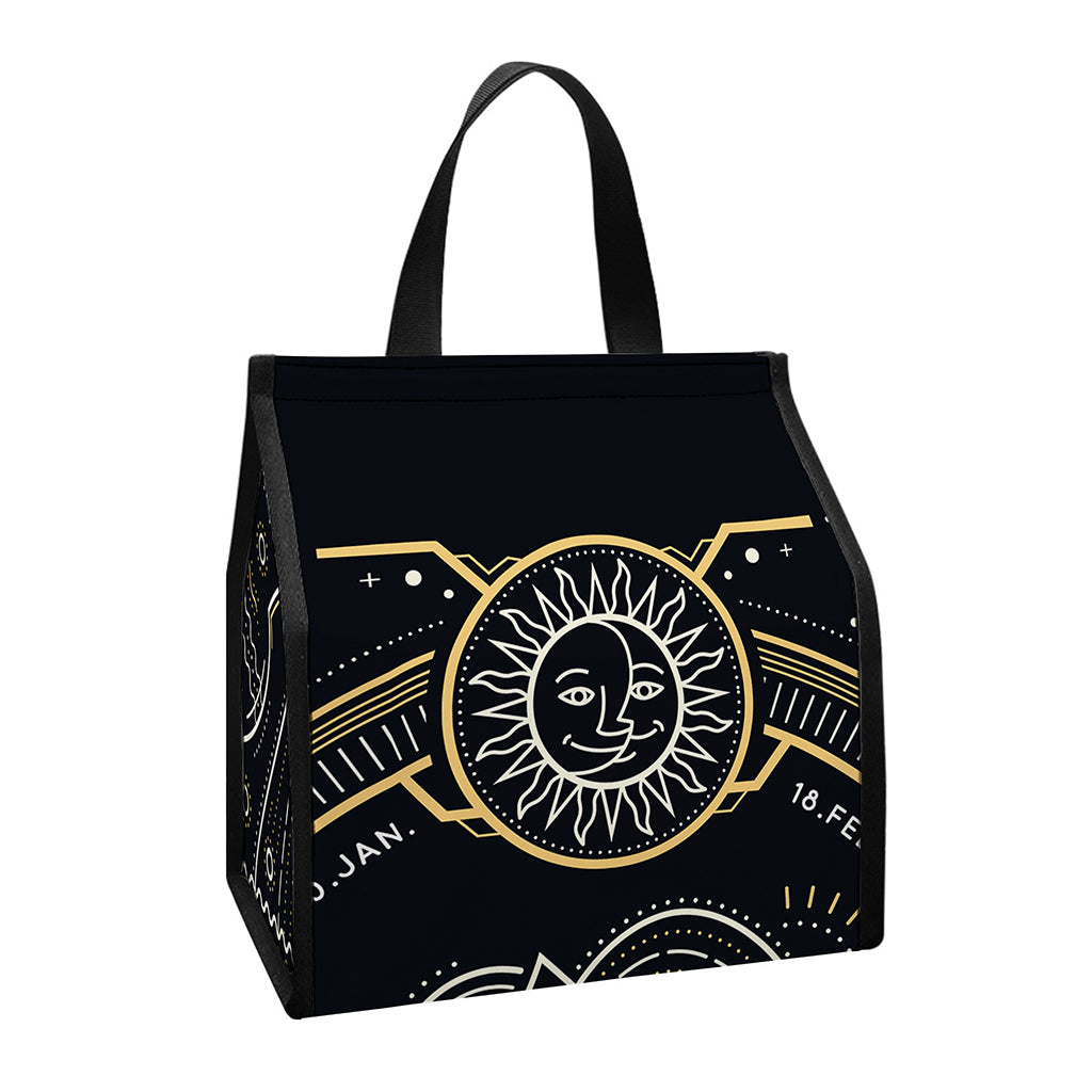 Vintage Aquarius Zodiac Sign Print Insulated Lunch Tote