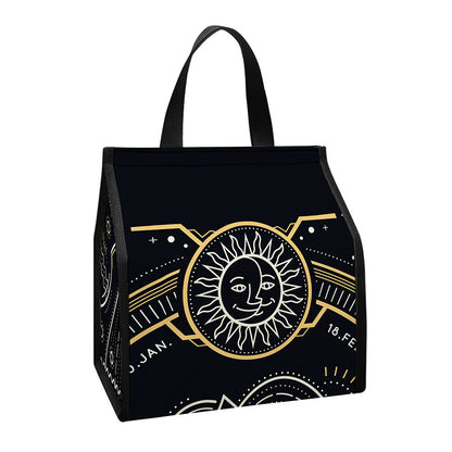 Vintage Aquarius Zodiac Sign Print Insulated Lunch Tote